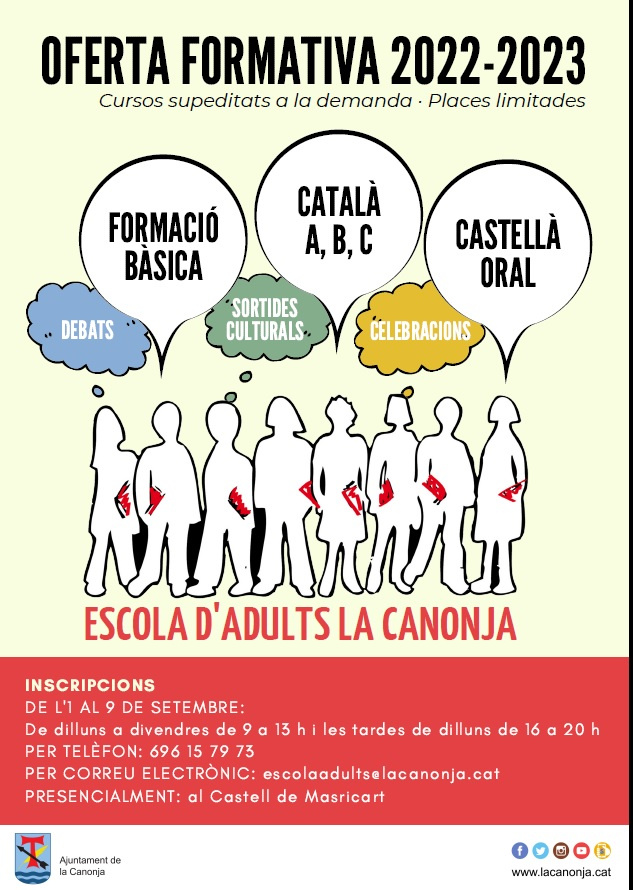 INSCRIPCIONS ESCOLA D'ADULTS CURS 22-23