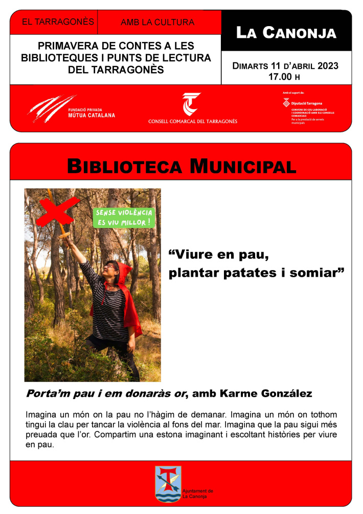 Senalló de Contes: "Porta'm pau i em donaràs or" amb Karme González