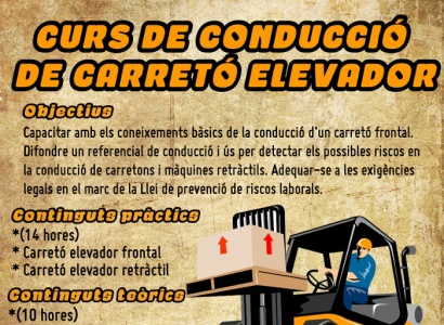 Inscripcions: Curs de conducció de carretó elevador