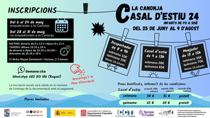 Casal d'Estiu '24: inscripcions