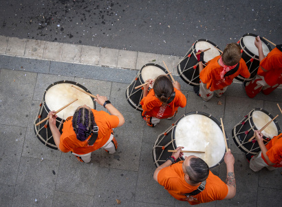 Assaig de timbals del Ball de diables de la Canonja