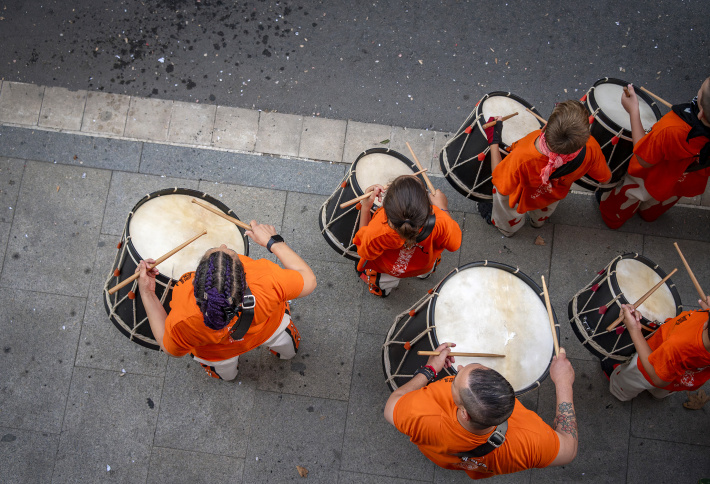 Assaig de timbals del Ball de diables de la Canonja