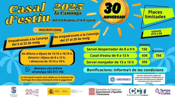 Casal d'Estiu '25: inscripcions