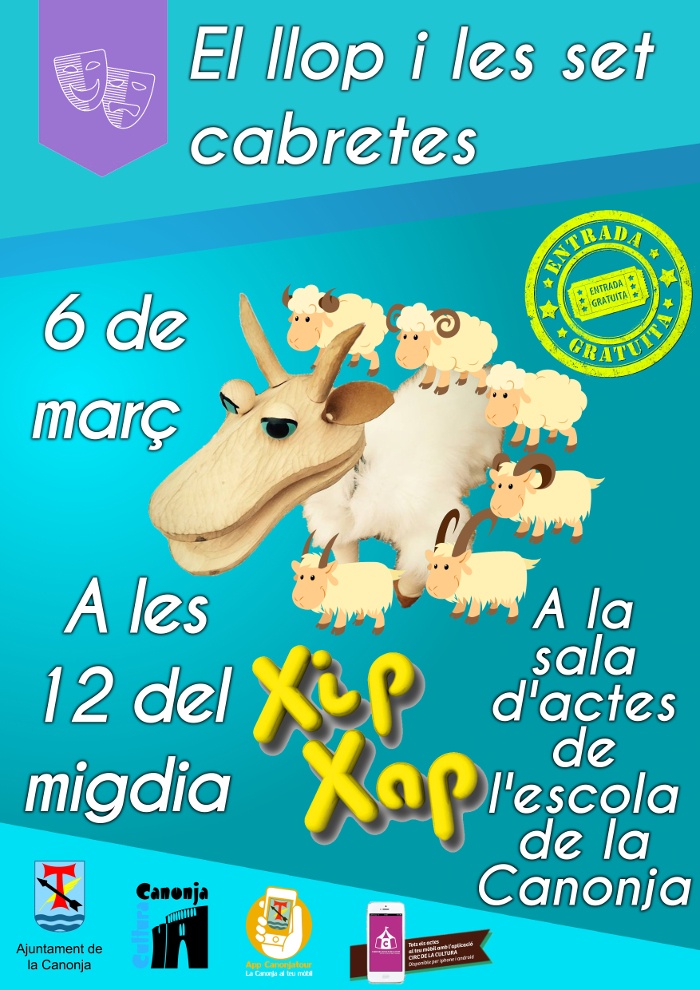 "El llop i les 7 cabretes" a càrrec de la Companyia Xip Xap