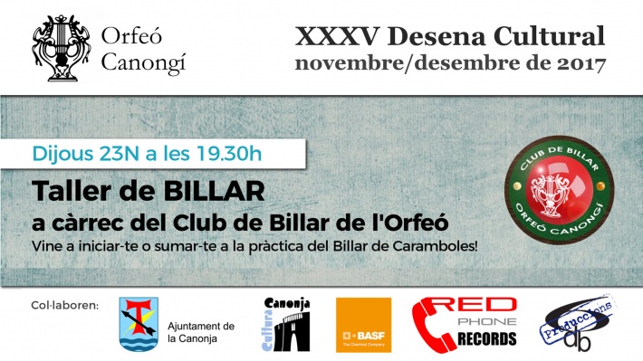 XXXV Desena Cultural. Taller de billar