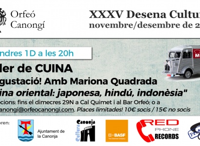 XXXV Desena Cultural. Taller de cuina i degustació amb Mariona Quadrada