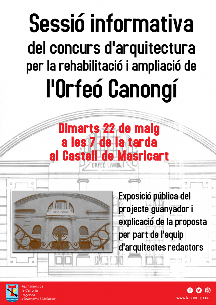 Sessió informativa del concurs d'arquitectura per la rehabilitació i ampliació de l'Orfeó Canongí