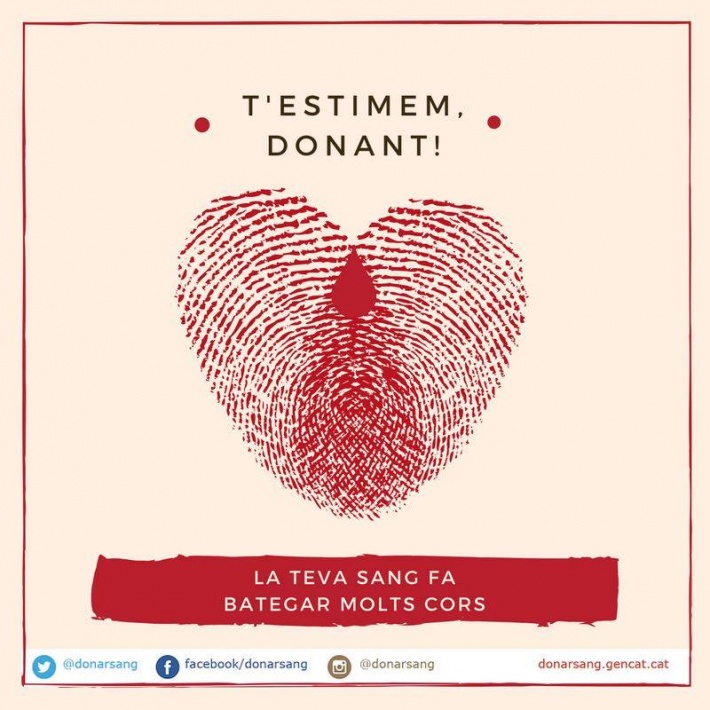 Vine a donar sang. Ajuda'ns a salvar vides