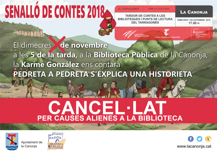 CANCEL·LAT: Senalló de Contes: “Pedreta a pedreta s’explica una bona historieta” amb Karme González