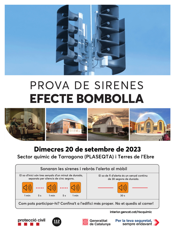 20 de setembre: prova de sirenes EFECTE BOMBOLLA