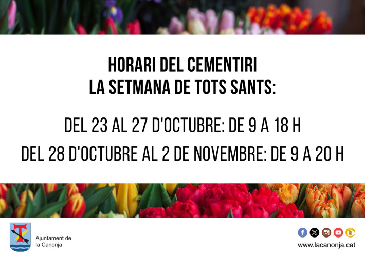 Horari del cementiri per Tots Sants