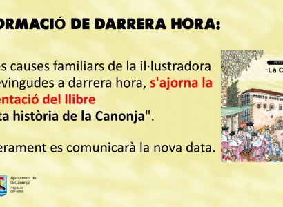 Ajornament de la presentació del llibre Petita història de la Canonja