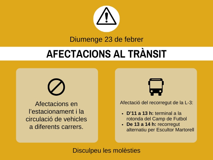 23 de febrer: Afectacions al trànsit amb motiu de l'arribada del Carnestoltes