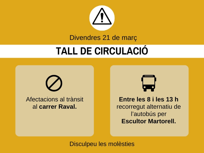 Afectacions al trànsit pel dia 21 de març