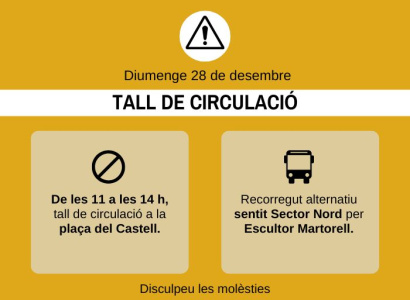28 de desembre al mat&iacute;: afectacions al tr&agrave;nsit i al recorregut de l'autob&uacute;s