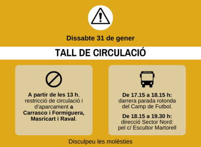 31 de gener: afectacions al tr&agrave;nsit i al recorregut de l'autob&uacute;s amb motiu de la cercavila del Mico