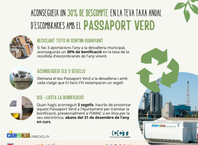 Bonificaci&oacute; del 30% a la taxa d&rsquo;escombraries per l&rsquo;&uacute;s de la deixalleria