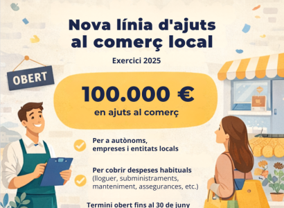 S&rsquo;obren nous ajuts municipals al comer&ccedil; local