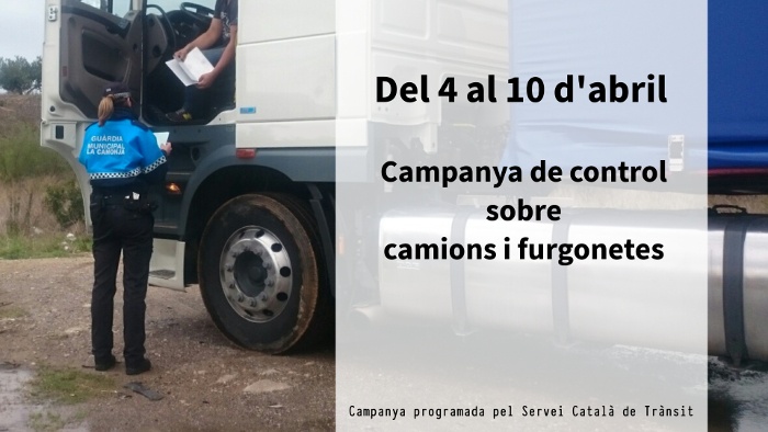 Del 4 al 10 d'abril: Campanya de control i vigilància