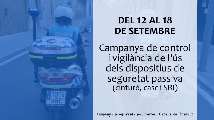 Del 12 al 18 de setembre: Campanya de control i vigilància