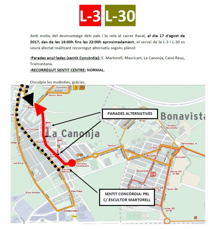 17 d'agost - Afectacions al trànsit i Bus EMT amb motiu del desmuntatge de la vela de la Raval