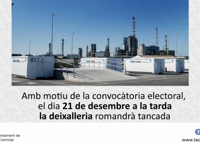 El dia 21 a la tarda la Deixalleria i l'OMAC romandran tancades amb motiu de la convocatòria electoral