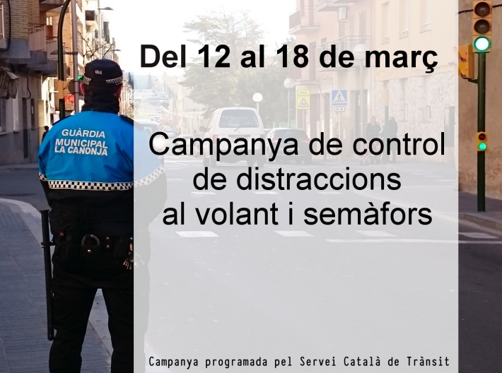 Campanya de control de les distraccions al volant i semàfors