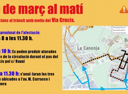 Afectacions al trànsit amb motiu de la Processó del Sant Enterrament i del Via Crucis