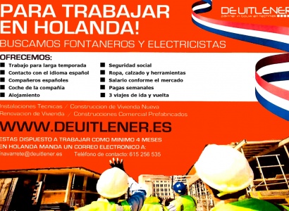 L'empresa de construcció De Uitlener ofereix places d'oficial de primera i de segona de fontaneria a Holanda