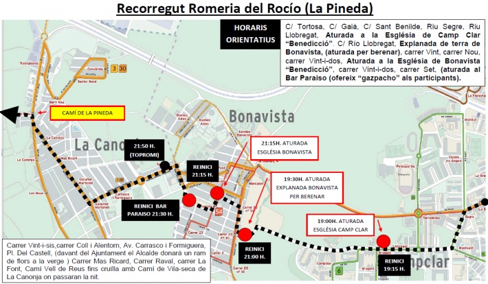 15 de juny: Afectacions al trànsit amb motiu de la "Romería del Rocío"