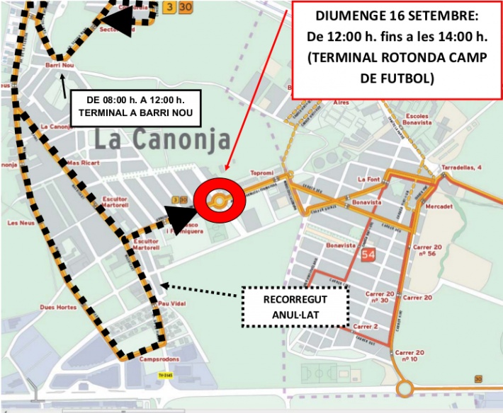 16 de setembre: Afectacions al trànsit amb motiu dels Tres Tombs