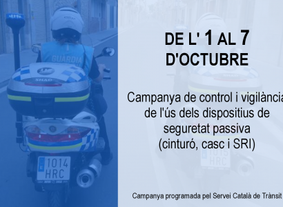 De l'1 al 7 d'octubre: Campanya de control i vigilància