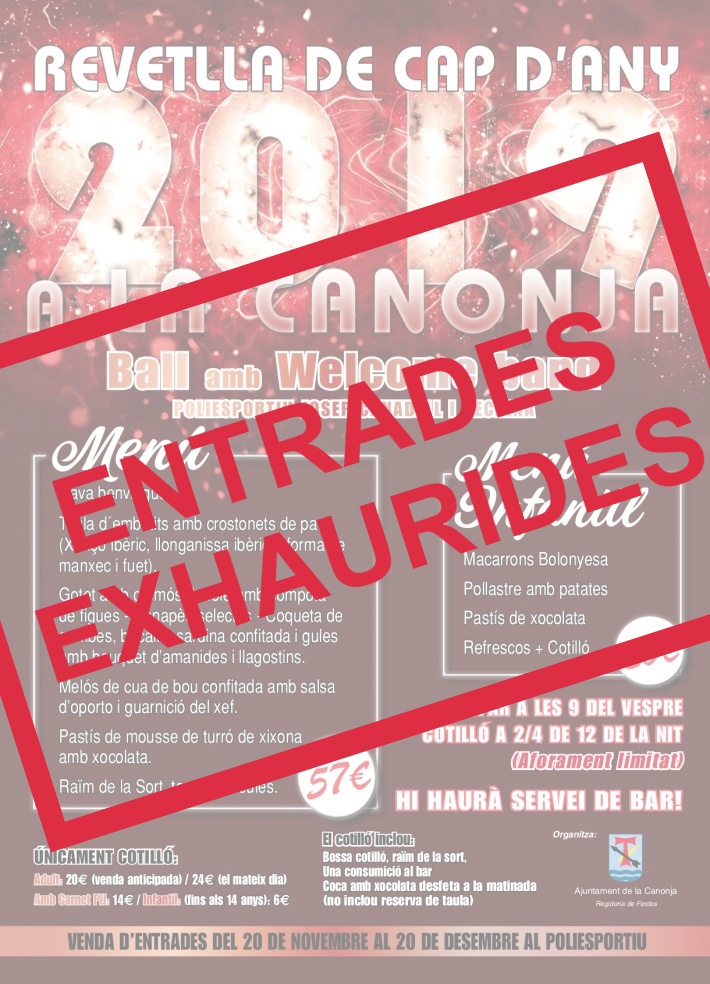 Entrades exhaurides per la Revetlla de Cap d'Any al poliesportiu municipal