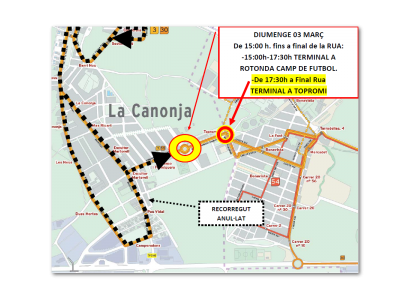 3 de març: Afectacions al trànsit amb motiu de la Rua de Carnaval