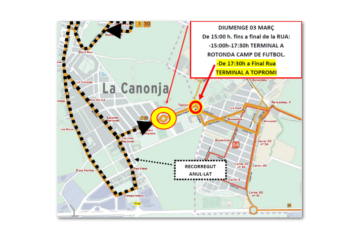 3 de març: Afectacions al trànsit amb motiu de la Rua de Carnaval