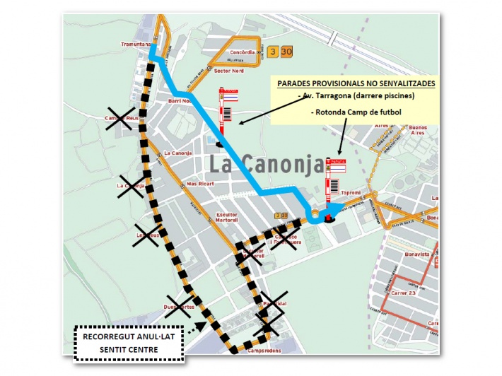 23, 24 i 26 d'abril: Afectacions al trànsit amb motiu de les obres de Gas Natural al carrer Marina