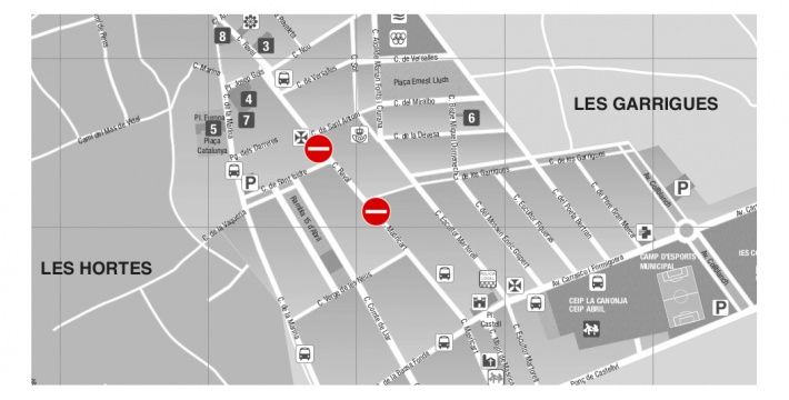 Del 14 al 18 d'agost: Afectacions al trànsit i al recorregut de l'autobús amb motiu de la Festa Major