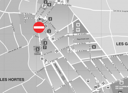 Del 6 al 15 de juliol: Tall a la intersecció dels carrers Marina i Raval amb afectacions al trànsit i al recorregut de l’autobús de l’EMT