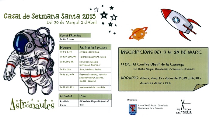 Inscripcions pel Casal de Setmana Santa 2015