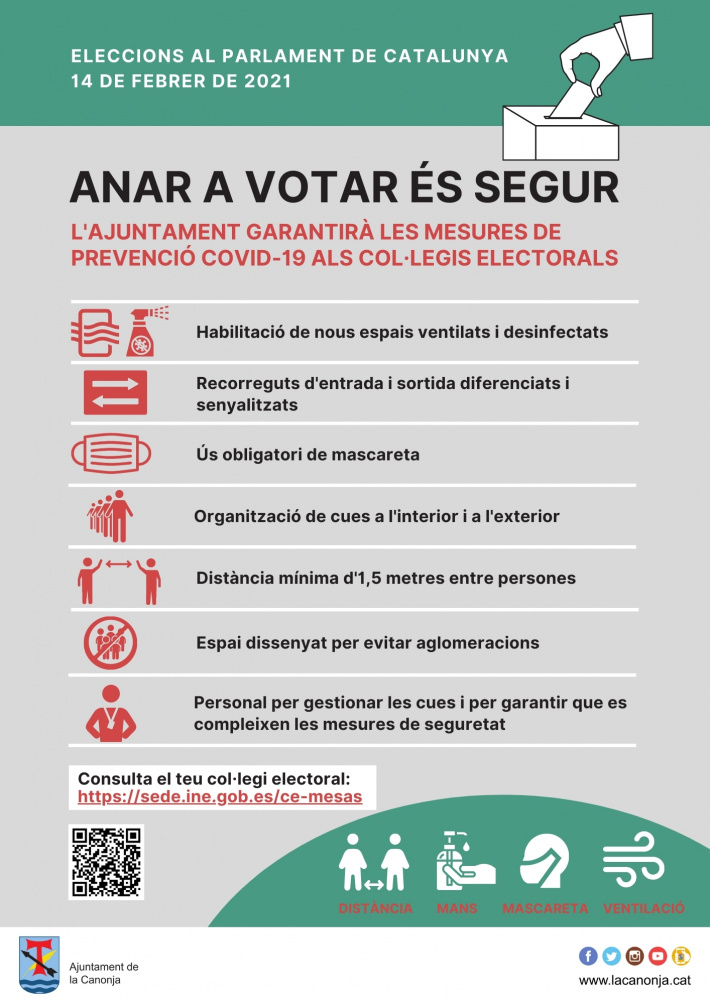 L'Ajuntament treballa per garantir les mesures de seguretat per les eleccions del 14-F