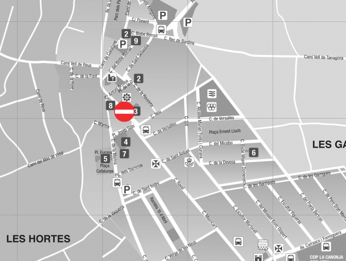 Dilluns 30 d'agost al matí: tall de circulació al carrer Raval amb motiu de la desinstal·lació de la vela