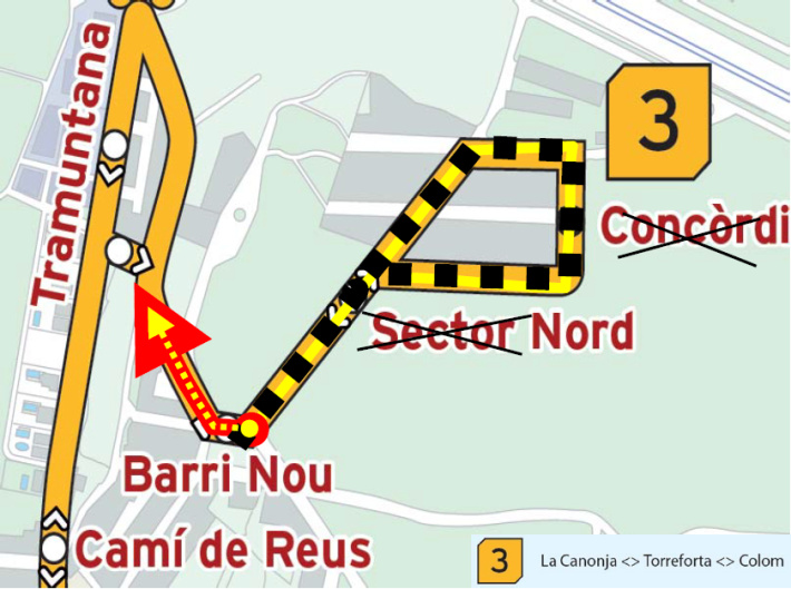 31 d'octubre a la tarda: Afectacions al recorregut de l'autobús amb motiu del Passatge del Terror del Sector Nord