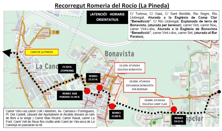 17 de juny: afectacions al trànsit i al recorregut de l'autobús amb motiu de la "Romería del Rocío"