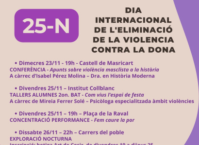 Actes a la Canonja amb motiu del Dia Internacional de l’Eliminació de la Violència contra les Dones