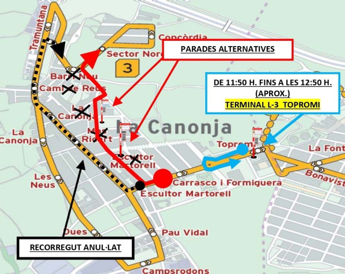 Afectacions al trànsit amb motiu de l'Arribada del Carnestoltes