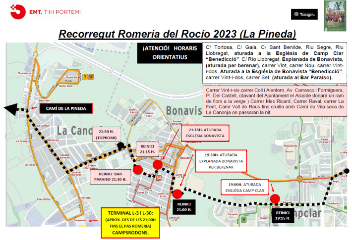 16 de juny: afectacions al trànsit i al transport públic amb motiu de la Romería